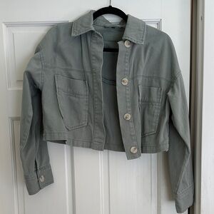 Blank NYC Women's Light Blue Cropped Jean Jacket